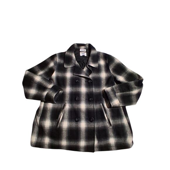 Old Navy Women's size XXL Plaid Double Breasted Casual Outerwear Wool Peacoat - Picture 8 of 14